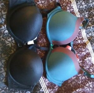 2 light pushup bras VS size 36A